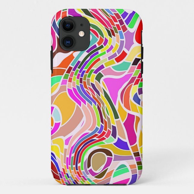 Retro Abstract Line Art | Colourful Case-Mate iPhone Case (Back)