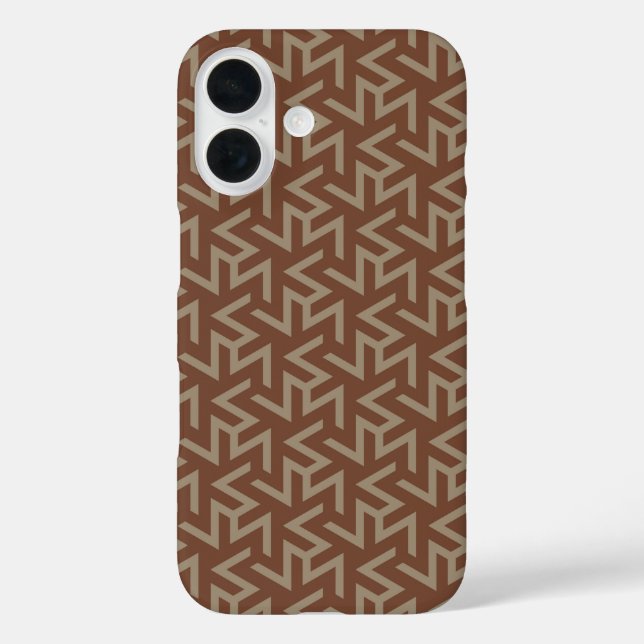 Retro Abstract Mid-Century Modern Pattern in Brown Case-Mate iPhone Case (Back)
