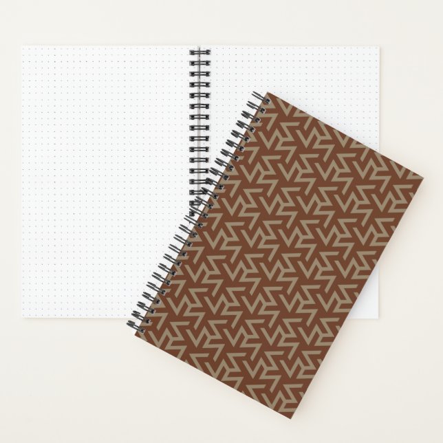 Retro Abstract Mid-Century Modern Pattern in Brown Notebook (Inside)