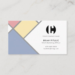 Retro Abstract Minimalist Abstract Mondrian Business Card