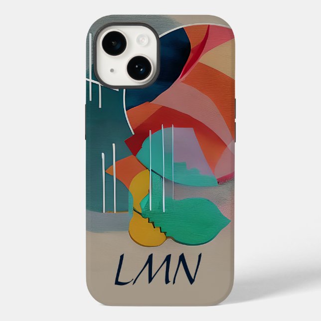 Retro abstract minimalist art monogram Case-Mate iPhone case (Back)