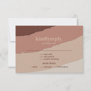 Retro Abstract Minimalist Ivory Dusty Rose RSVP Card