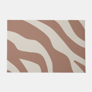 Retro Abstract Mocha Mousse 01 Doormat