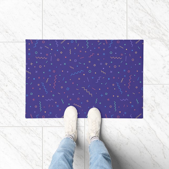Retro Abstract Neon Pattern Doormat (Indoor)