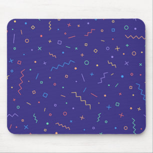 Retro Abstract Neon Pattern Mouse Mat