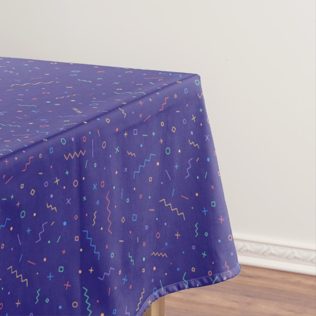 Retro Abstract Neon Pattern Tablecloth (In Situ)