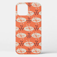 Retro abstract oval and star burst seamless patter