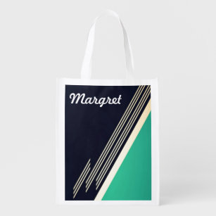 Retro Abstract Personalised Reusable Grocery Bag