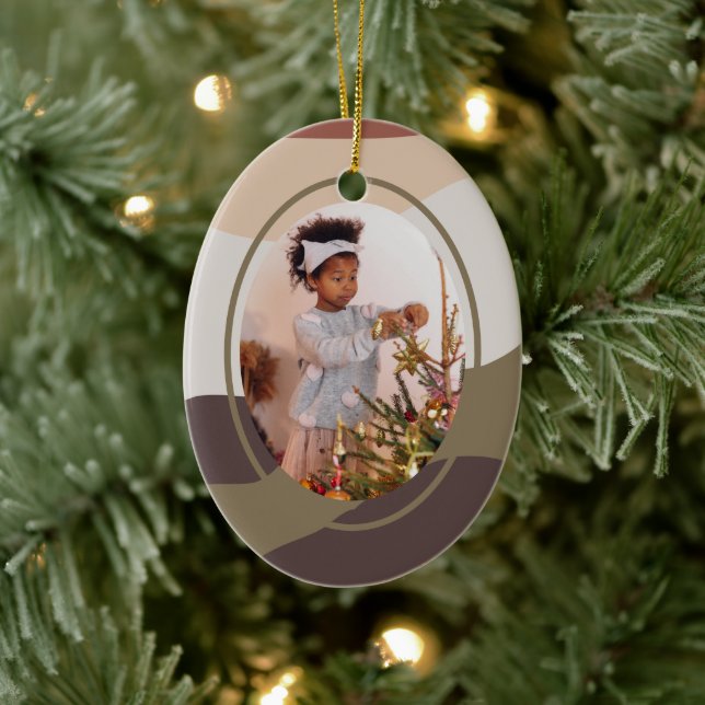 Retro Abstract Photo Christmas Ceramic Tree Decoration (Tree)