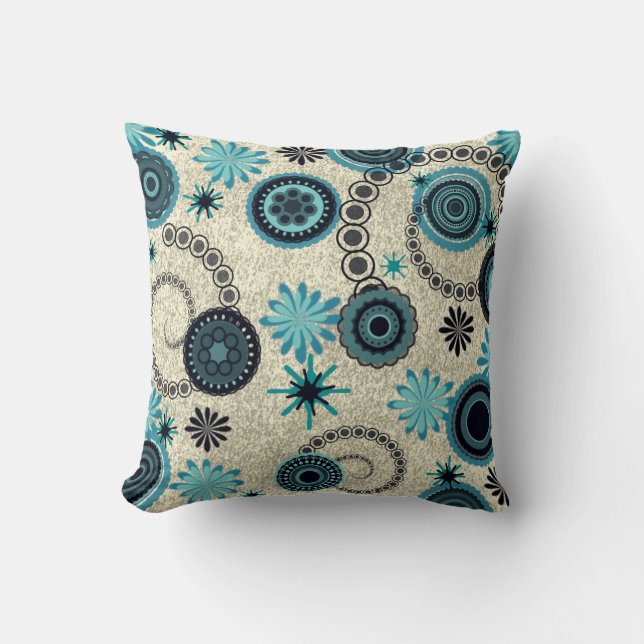 Retro Abstract Print Pillow (Front)
