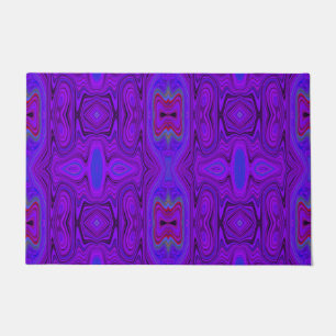 Retro Abstract Purple and Royal Blue Pattern Doormat
