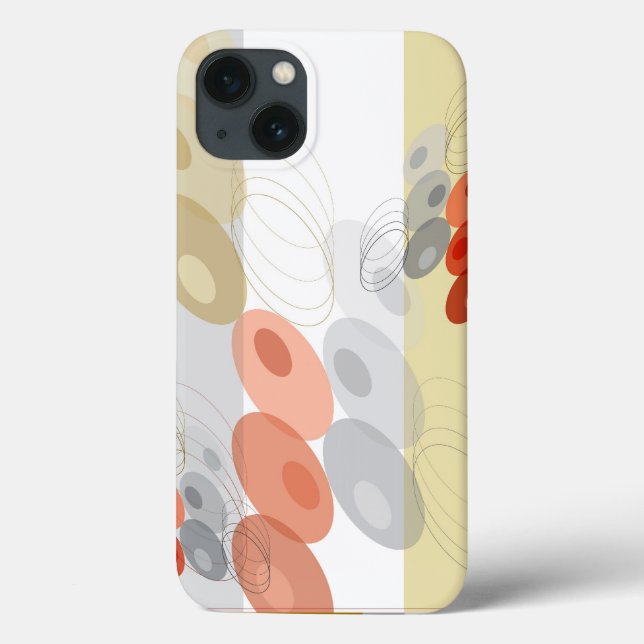 Retro Abstract Red & Grey Mod Bubbles Pattern Case (Back)