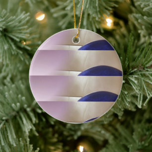 Retro Abstract Semi Circles on Soft Gold Ceramic Tree Decoration