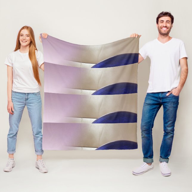 Retro Abstract Semi Circles on Soft Gold Fleece Blanket (In Situ)