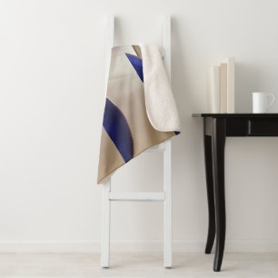 Retro Abstract Semi Circles on Soft Gold Sherpa Blanket