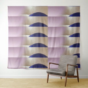 Retro Abstract Semi Circles on Soft Gold Tapestry