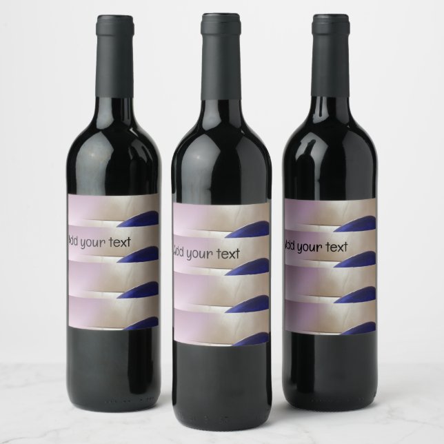 Retro Abstract Semi Circles on Soft Gold Wine Label (Bottles)