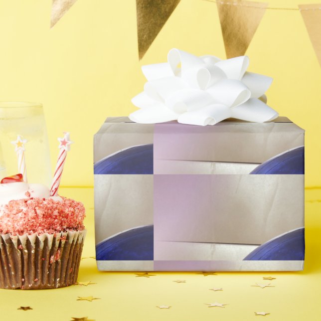 Retro Abstract Semi Circles on Soft Gold Wrapping Paper (Birthday Party)