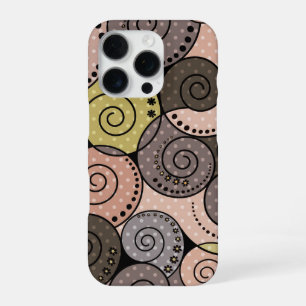 Retro, abstract , spirals iPhone 16 pro case