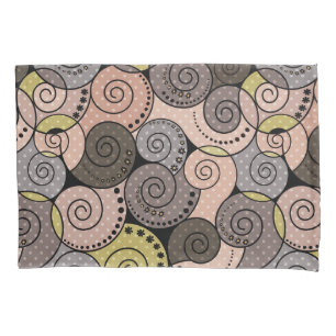 Retro, abstract , spirals pillowcase