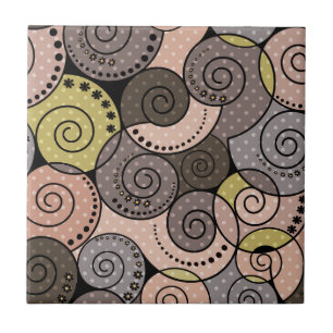 Retro, abstract , spirals tile