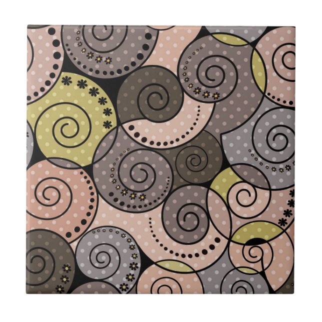 Retro, abstract , spirals tile (Front)