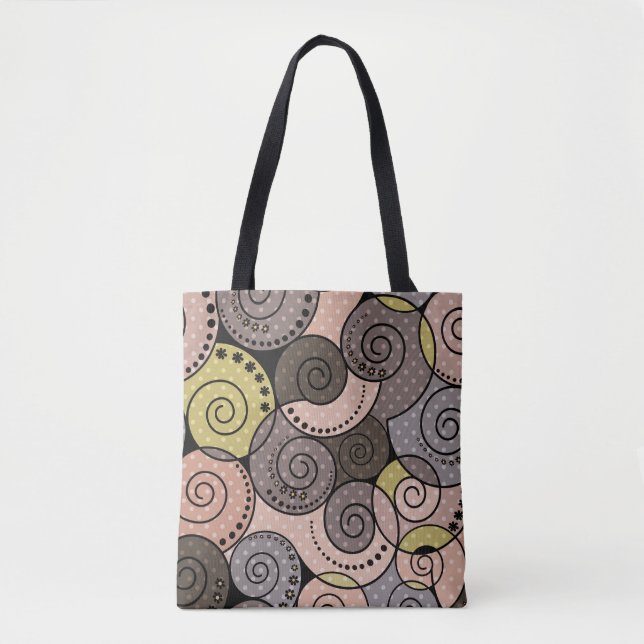 Retro, abstract , spirals tote bag (Front)