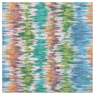 Retro abstract striped design in Ikat style. Fabric