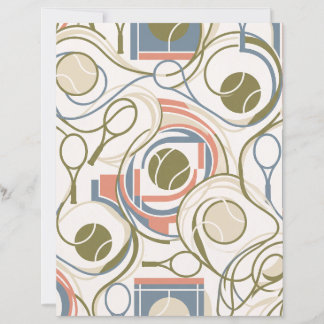 Retro Abstract Tennis Rackets Scrapbook Paper