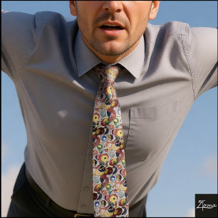Retro Abstract Tie Muted Primary Colors