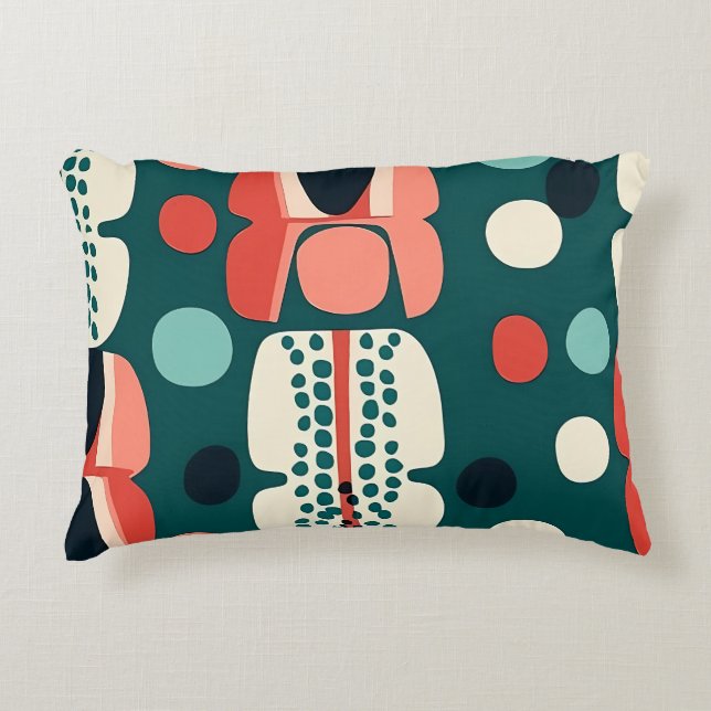 Retro Abstract Totem & Pod Pillow (Front)