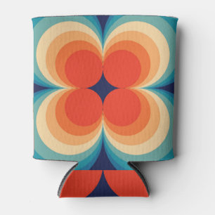 Retro Abstract Vintage Repeat Background Can Cooler
