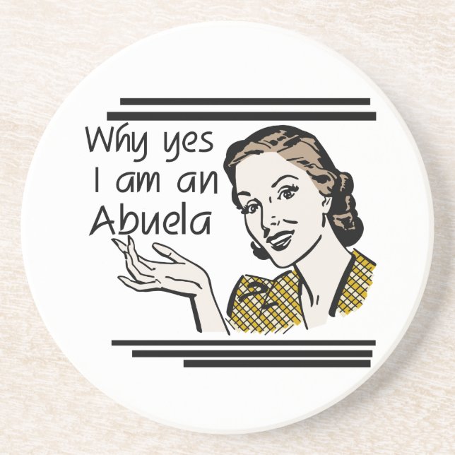 Retro Abuela Gifts Coaster (Front)