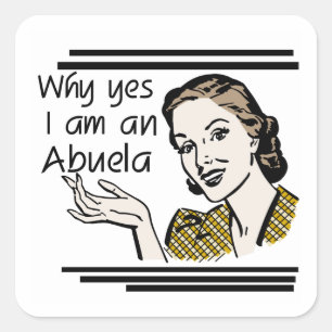 Retro Abuela Gits Square Sticker