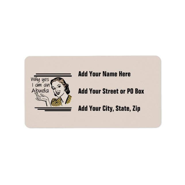 Retro Abuela T-shirts and Gifts Label (Front)