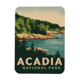 Retro Acadia National Park Bar Harbour Magnet