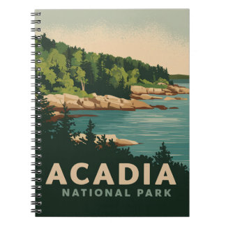 Retro Acadia National Park Bar Harbour Notebook