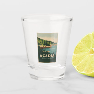 Retro Acadia National Park Bar Harbour Shot Glass
