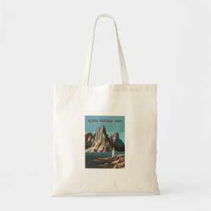 Retro Acadia National Park Landscape Tote Bag