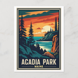 Retro Acadia National Park  Postcard