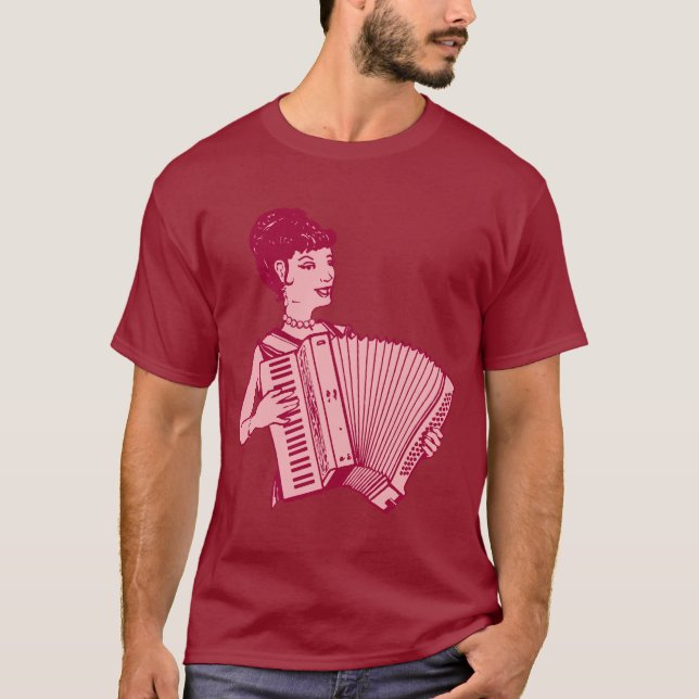 Retro Accordion Lady T-Shirt (Front)