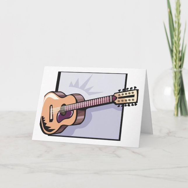 Retro Acoustic 12-String Guitar  Card (Front)