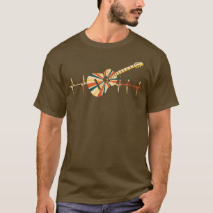 Retro Acoustic Guitar Heartbeat Music Vintage Guit T-Shirt