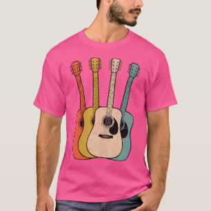 Retro Acoustic Guitar Vintage Guitarist Cool Music T-Shirt