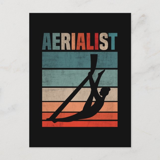 Retro Acrobat Aerial Silks Girl Aerialist Postcard (Front)