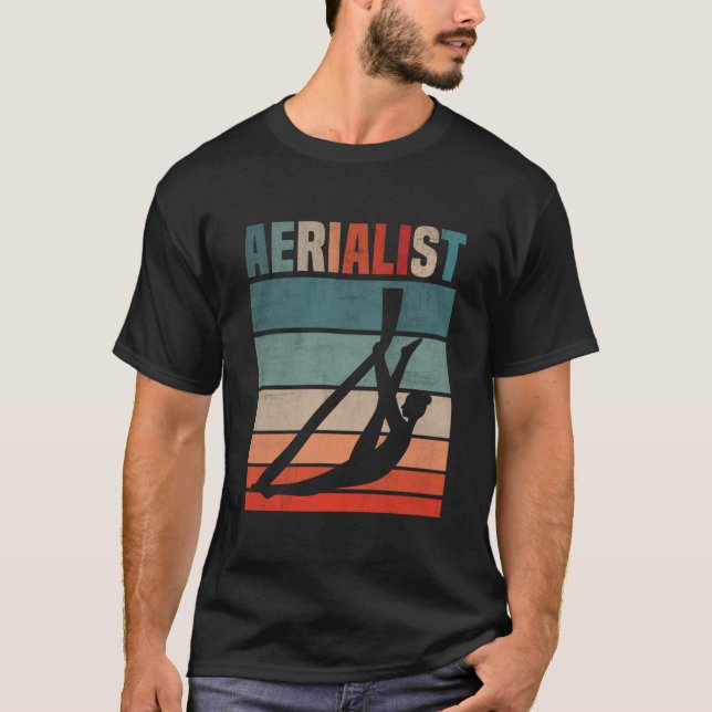 Retro Acrobat Aerial Silks Girl Aerialist T-Shirt (Front)