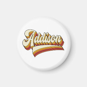 Retro Addison Name 70s Vintage Design Magnet