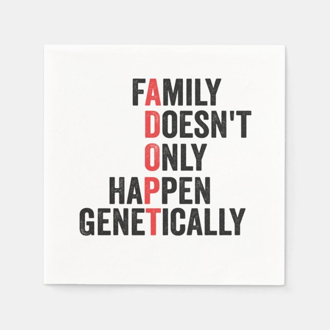 Retro Adoption Family Doesn't Only Happen Genetics Napkin (Front)