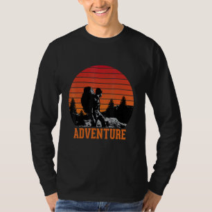 Retro Adventure Backpacker Enthusiast Mountain exp T-Shirt