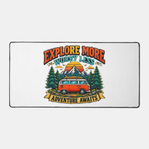Retro Adventure Camping Desk Mat